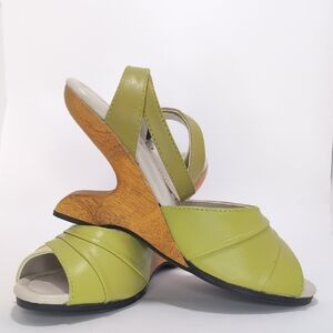 Olive Green Women's Wedge Sandals